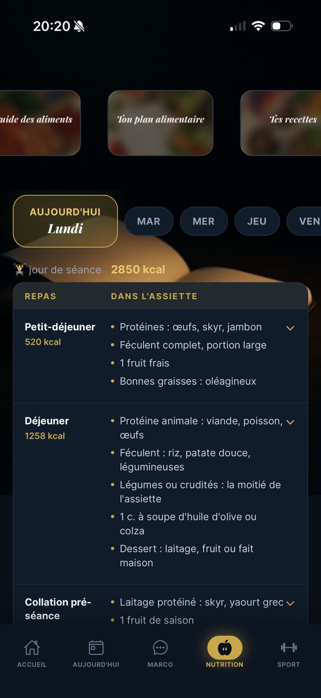Le plan alimentaire