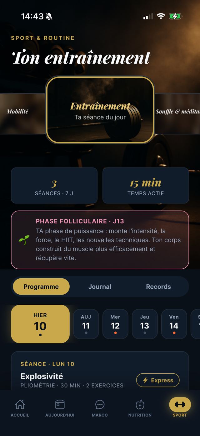 La séance du jour